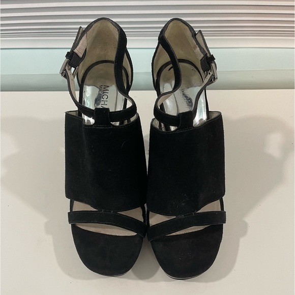 Michael Kors Shoes - MICHAEL Kors Black Suede Heeled Sandals Size 8.5M